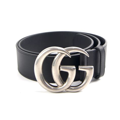 gucci gg black silver belt|gucci belt with silver buckle.